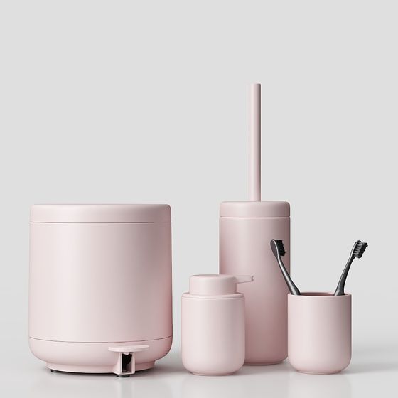 Minimalist Pink Bathroom Accessories 3D model