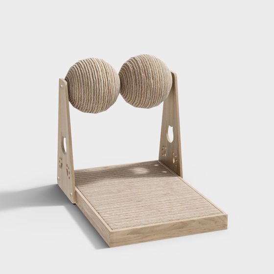 Stylish Cat Scratching Post 3D model for Modern Interiors