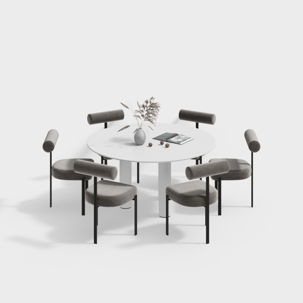 Ensemble de Table de Salle à Manger Ronde et Chaises Italiennes