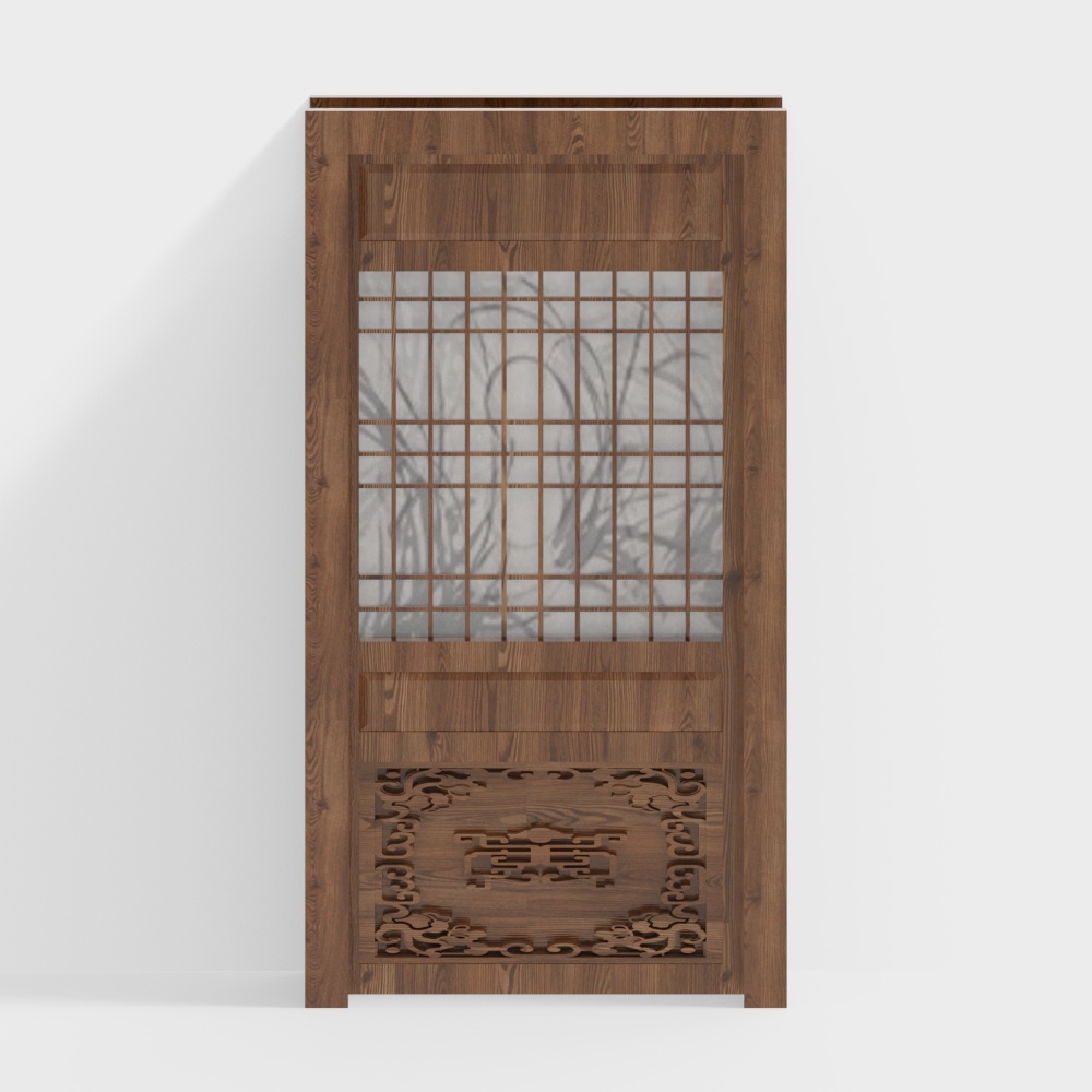 Ancient Charm Wooden Door 3D model