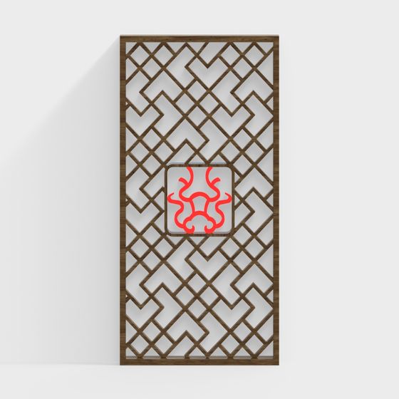 Lattice Door 3D model - Low Polygon High Detail
