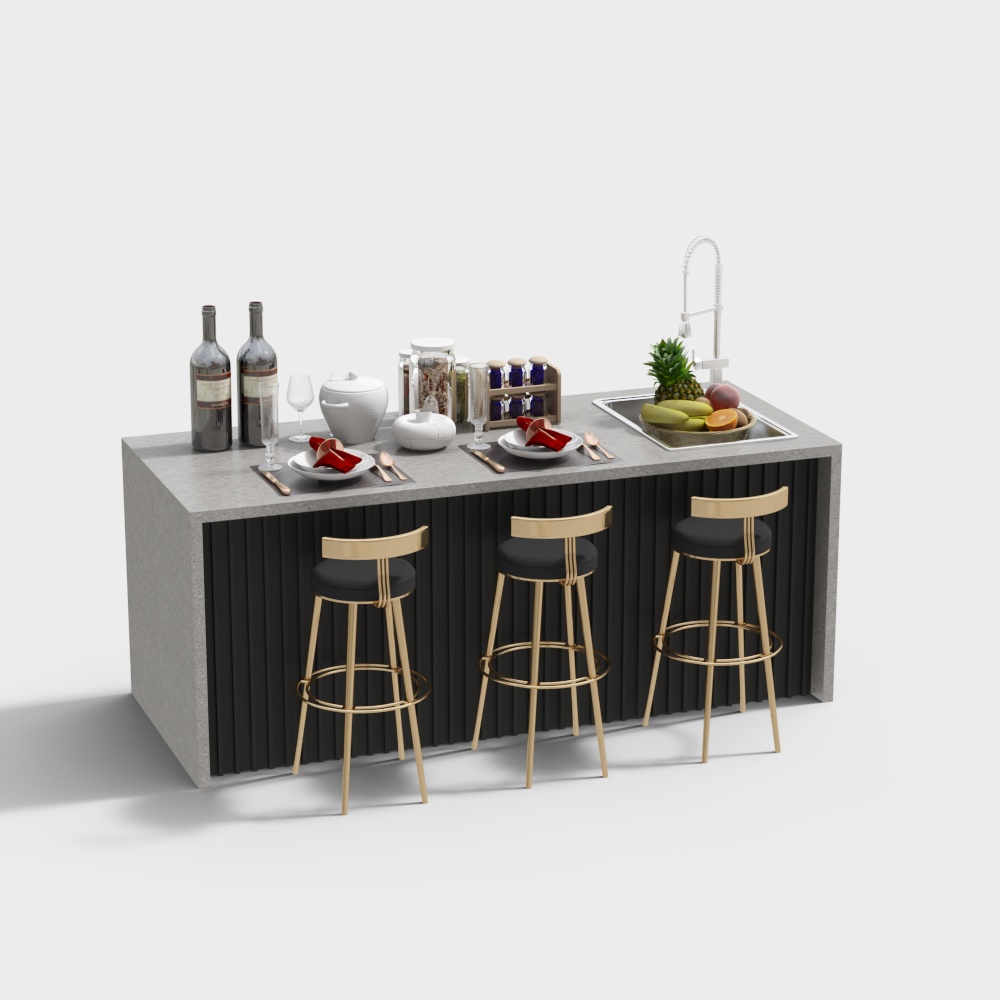 Modern Nakajima Bar Stool Set