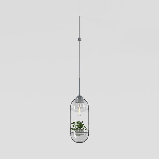 Modern Minimalist Hanging Plant Light 3D model