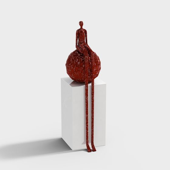 Flowing Red Shadow 3D model