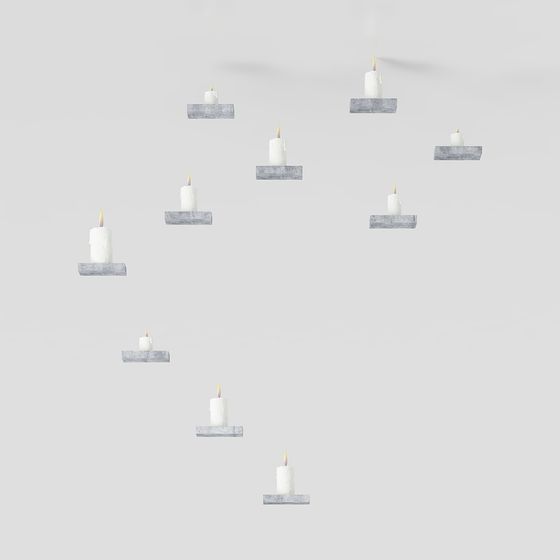 Candle Shelf Array 3D model