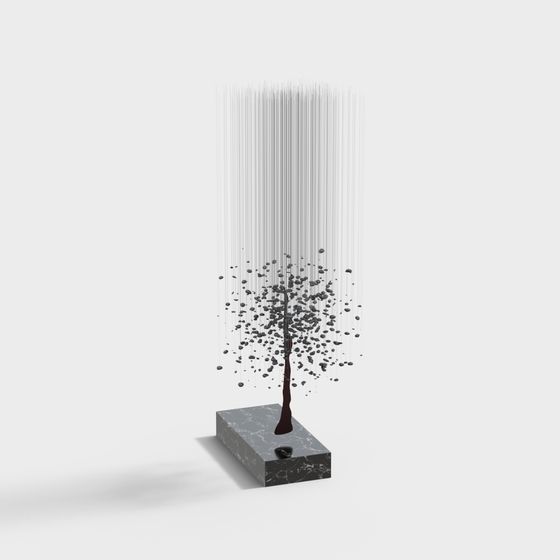 Fragmented Stone Tree 3D model for Creative Projects
