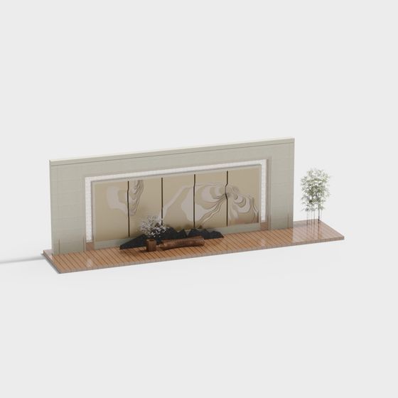 Zen-inspired Screen 3D Model for Tranquil Spaces