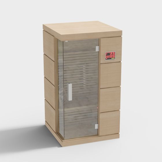Elegant Wooden Refrigerator Cabinet 3D model for Modern Interiors