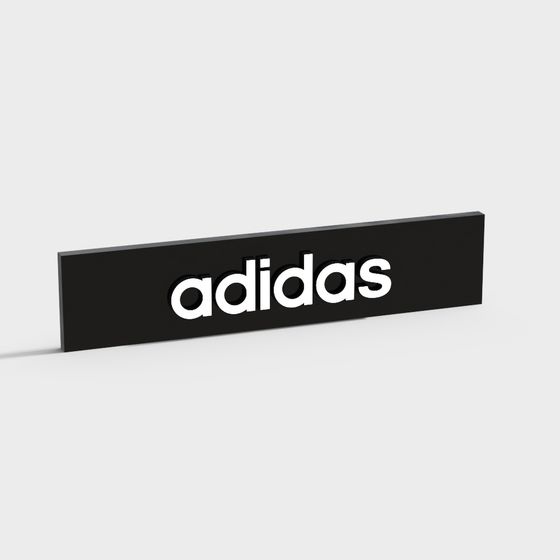 Adidas Logo 3D model in Low Poly Style