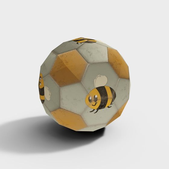 Playful Honeybee Soccer Ball 3D model