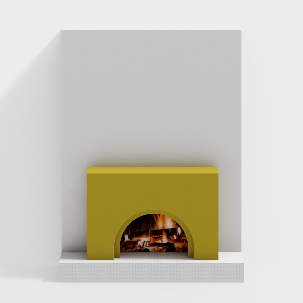 Modern Living Room Background Wall Fireplace