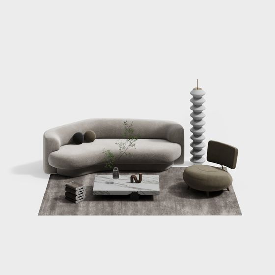 Modern Minimalist Sofa 3D model