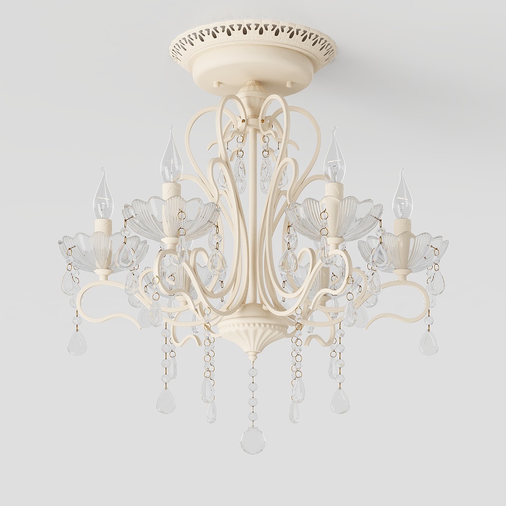 Luminous Dream Chandelier 3D Model – Crystal Pendant Design