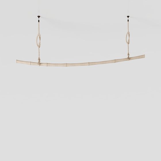 Artistic Bamboo Pendant Light 3D model
