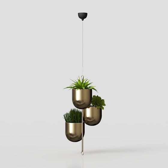 Elegant Hanging Plant Stand 3D model for Modern Interiors