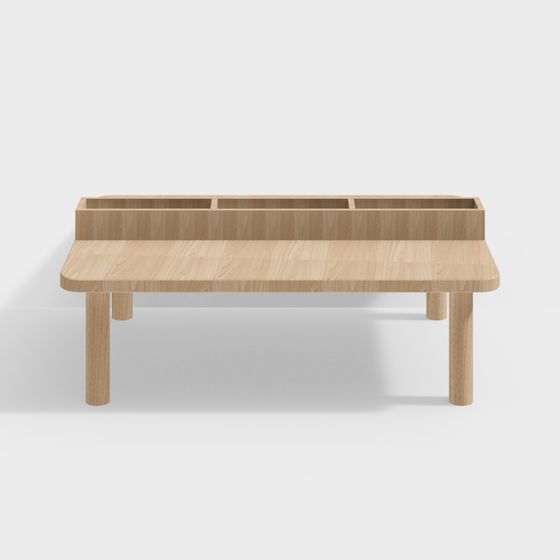 Stylish Wooden Office Desk 3D model for Creative Spaces