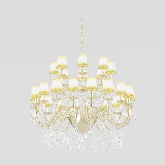 Elegant Crystal Chandelier 3D model
