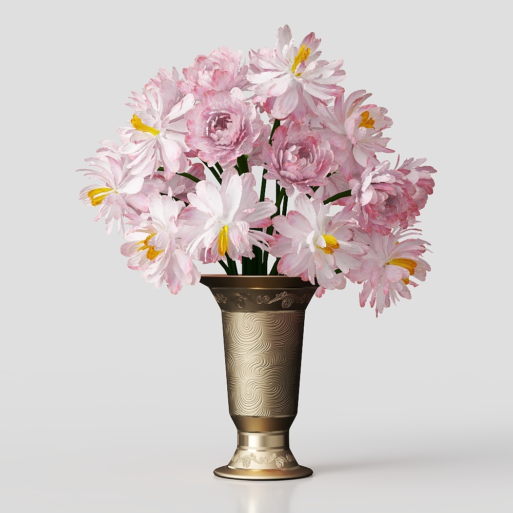 Floral Elegance 3D Model – Low-Poly Flower Design