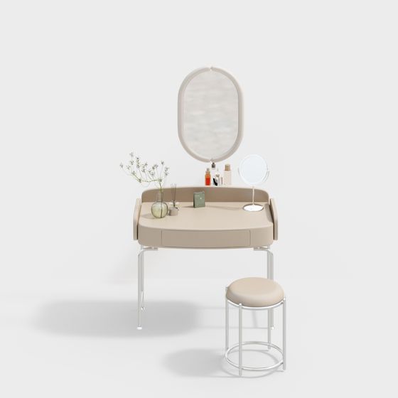 Stylish Low-Polygon Vanity Table 3D model