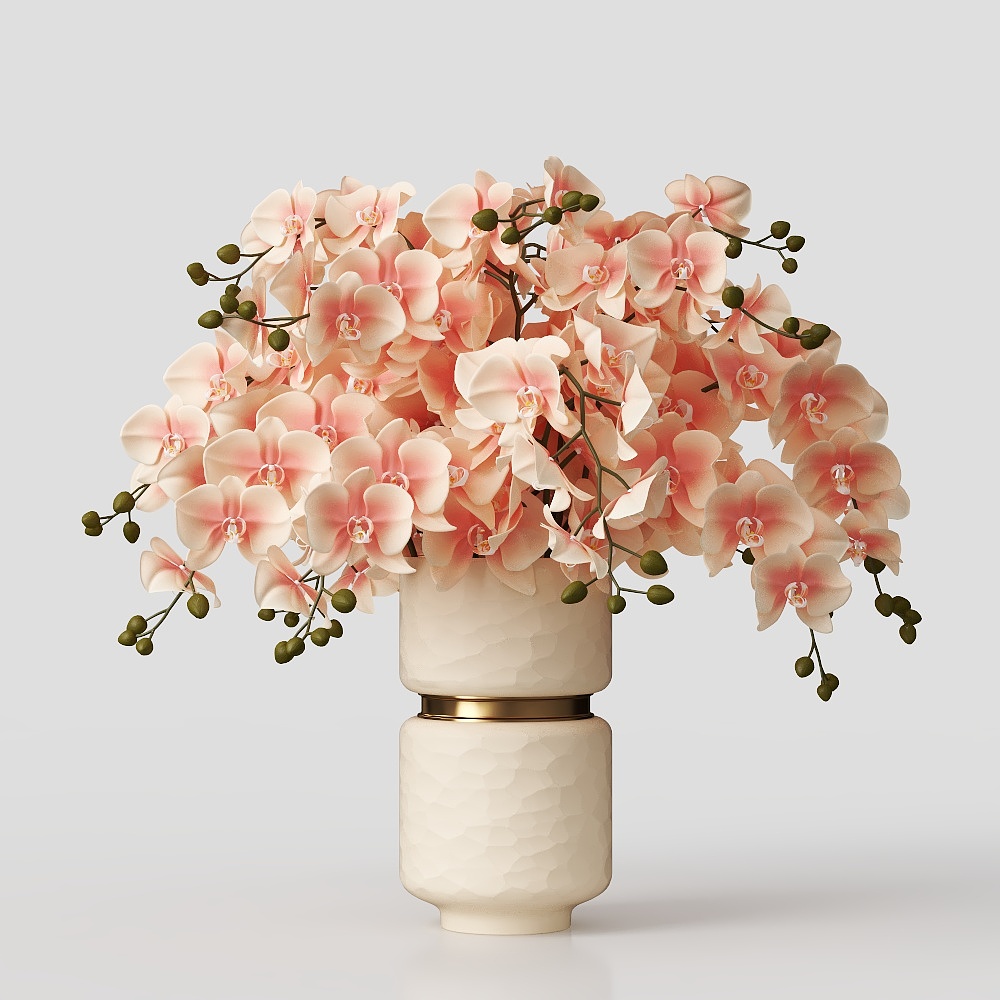 Orchid Garden 3D Model – Low-Polygon Floral Design