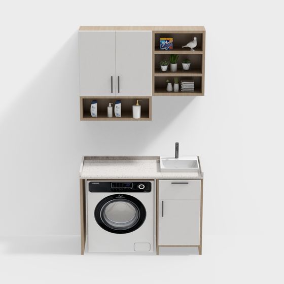 Stylish Laundry Cabinet 3D model for Creative Spaces