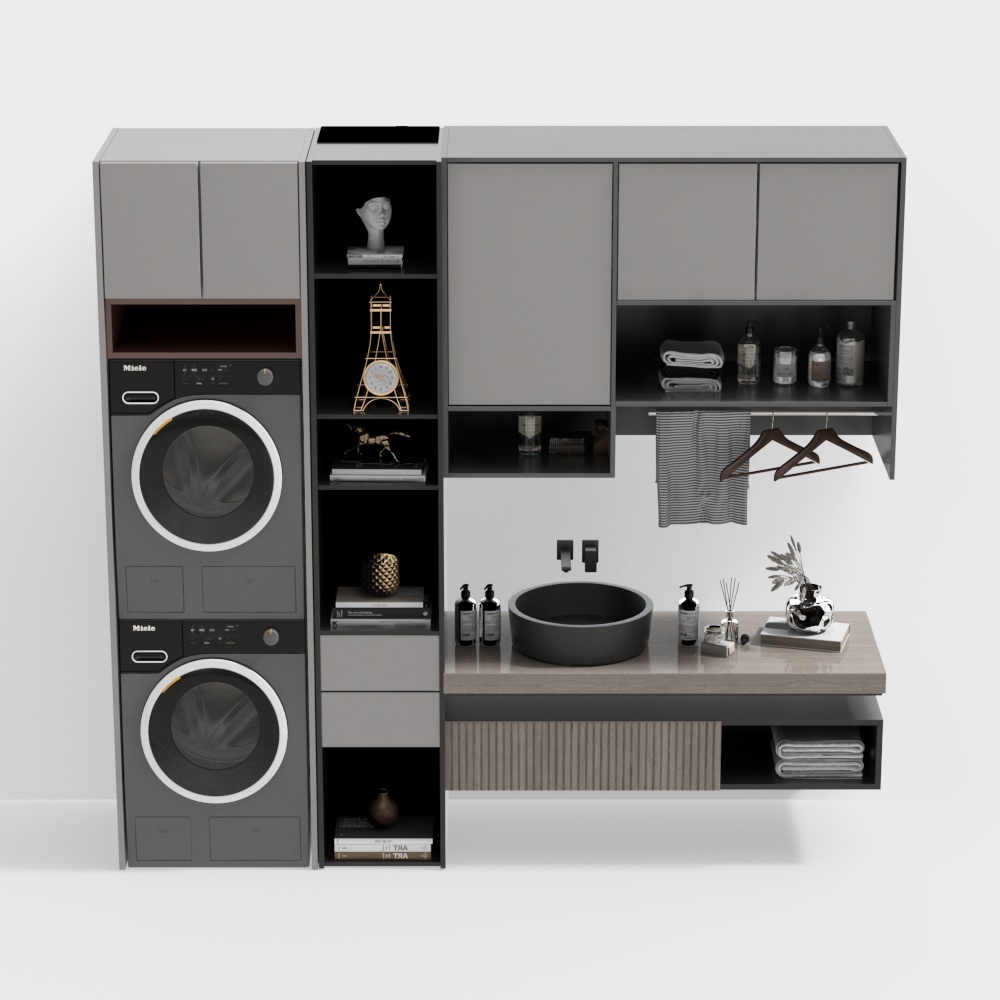 Modern Balcony Washing Machine Cabinet