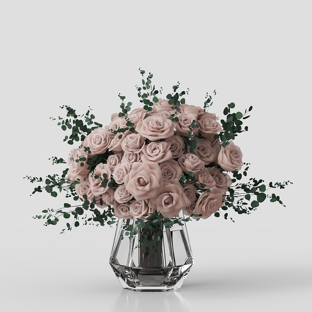 Rose Romance 3D Model – Low-Poly Floral Design