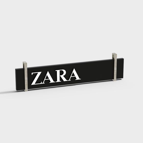 Elegant ZARA Logo Sign 3D Model