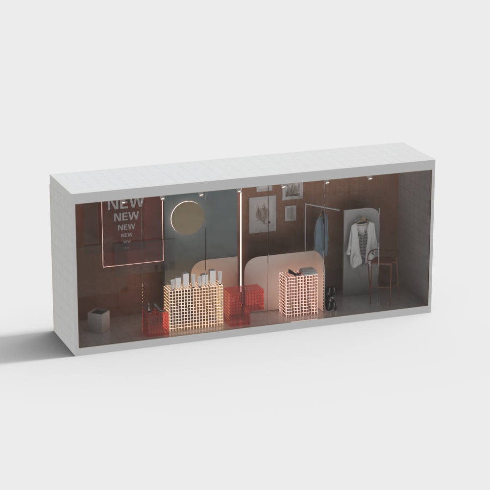 モダンな衣料品店のウィンドウ