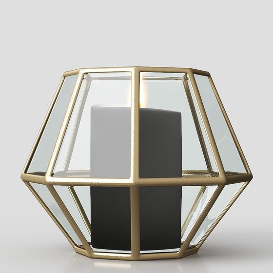 Elegant Geometric Candle Holder 3D model