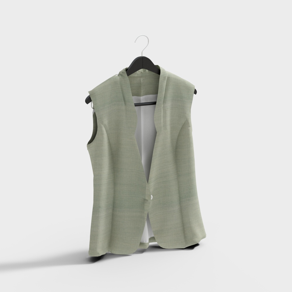 Elegant Sleeveless Coat 3D model