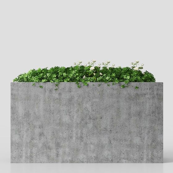 Realistic Concrete Planter 3D model