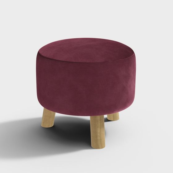 Round Ottoman 3D model for Modern Interiors