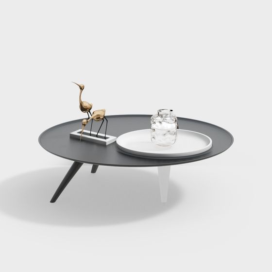 Elegant Round Table 3D model in Modern Minimalist Style