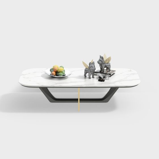 Stylish Marble Coffee Table 3D Model for Modern Interiors
