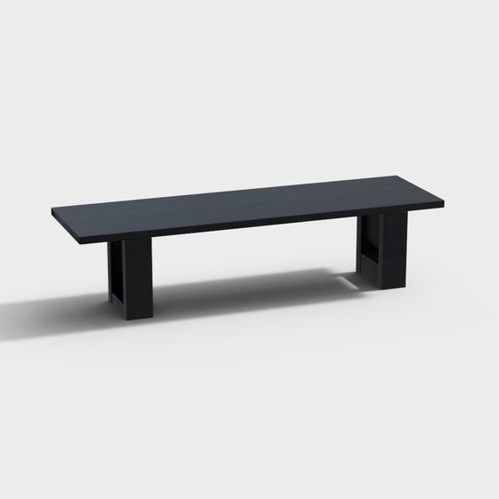 Stylish Minimalist Bench 3D Model for Urban Spaces