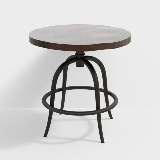Vintage Industrial Round Table 3D model
