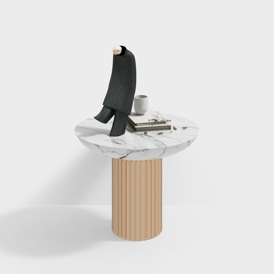 Stylish Marble Round Table 3D model