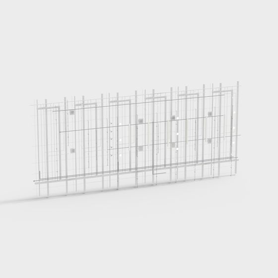 Minimalist Metal Fence 3D Model