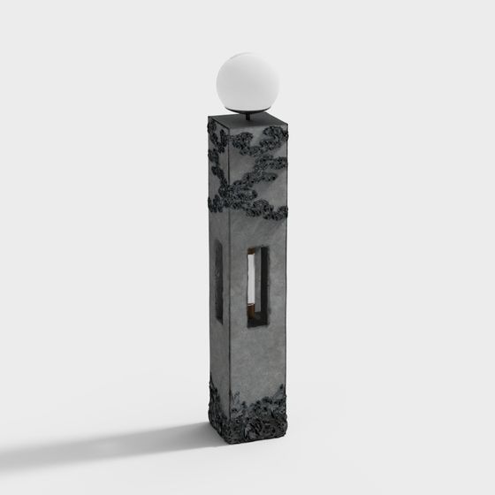 Industrial Lamp Post 3D model for Creative Projects