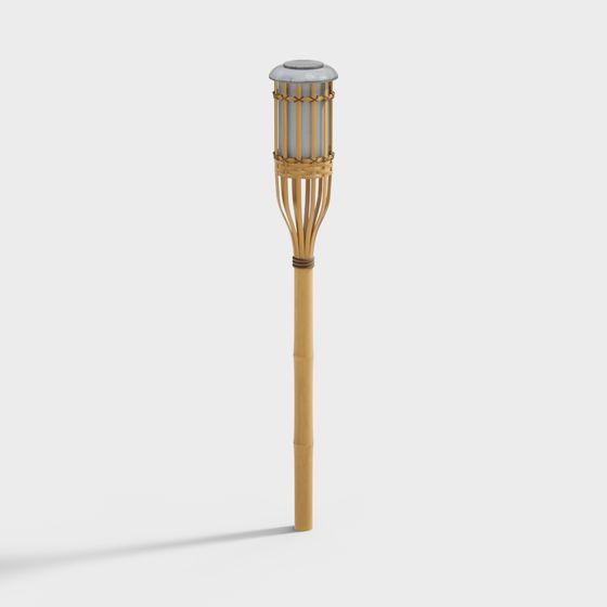 Tropical Bamboo Torch 3D model for Summer Destinations