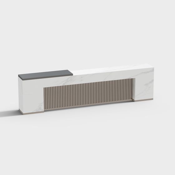 Elegant Minimalist Reception Desk 3D model