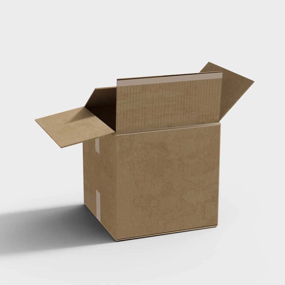 Open Cardboard Box 3D model