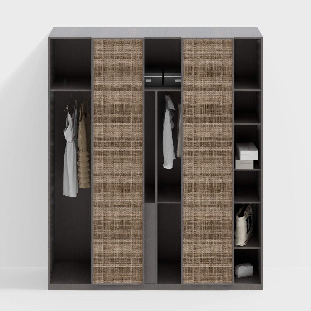 Stylish Low-Polygon Wardrobe 3D model