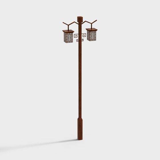 Low-Poly Urban Street Lamp 3D Model