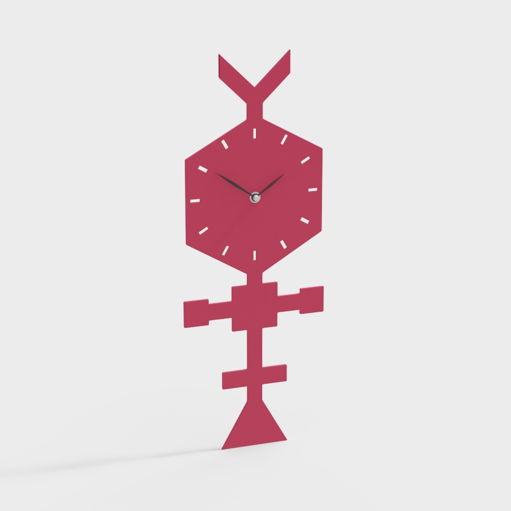 Simple red wall clock