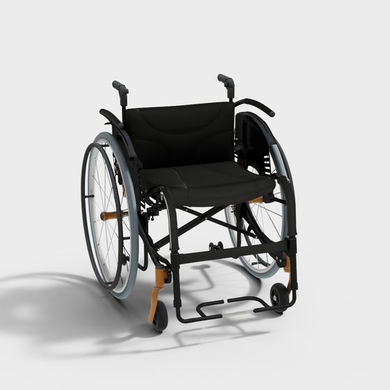 Stylish Low-Poly Wheelchair 3D model
