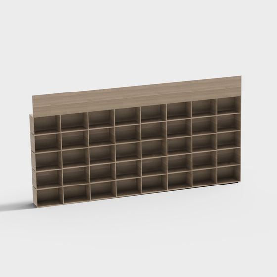 Stylish Low-Poly Bookshelf 3D Model for Creative Spaces