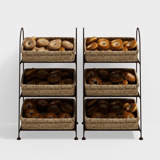 Stylish Bread Basket 3D model for Modern Kitchens