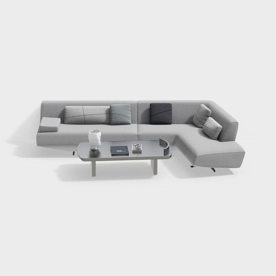 Urban Comfort Low-Poly Sofa 3D model